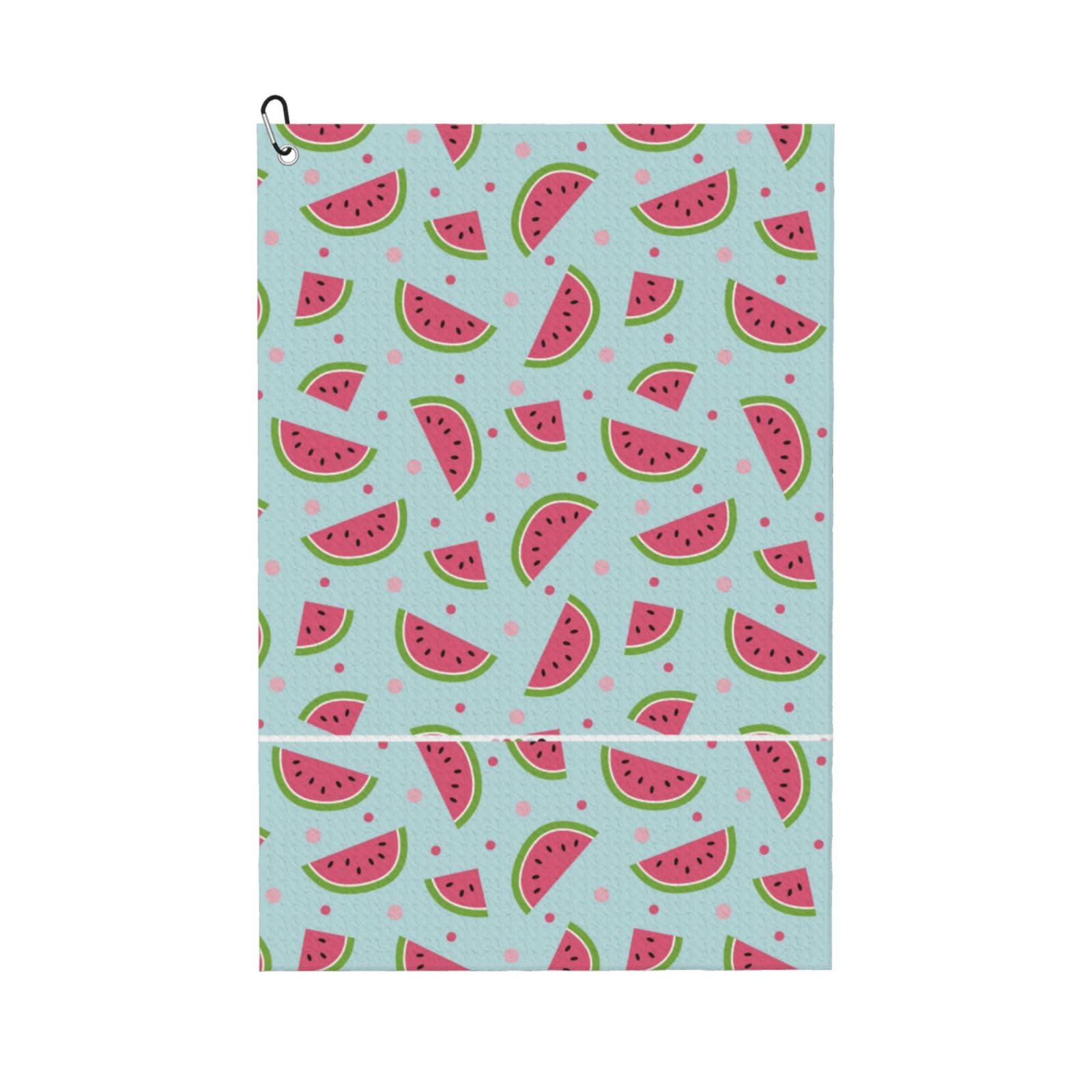 AOOEDM Watermelon Print Golf Towel with Carabiner Clip Absorbent Microfiber Golf Towel for Cleaning Golf Ball Club Putter Iron for Golf Bag Trolly Belt Loop 16" X 24"