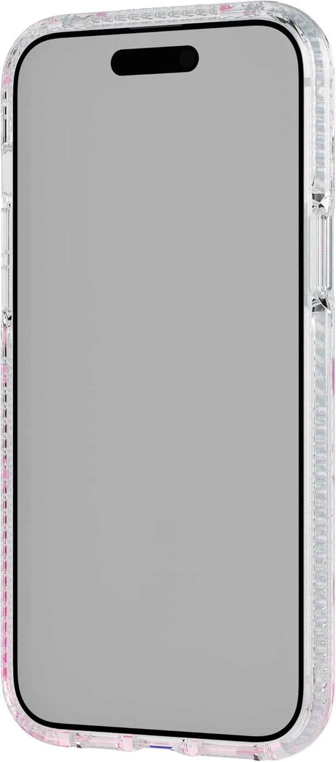 Tech21 FlexQuartz Phone case for iPhone 15 Plus - Compatible with MagSafe - 15x Military Standard Protection - Cherry Blossom Design