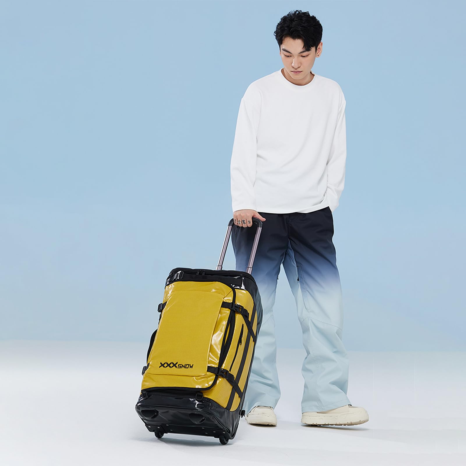 Skitasche Reisetasche mit Rollen Groß Sporttasche Tasche Wasserfest Rolltasche Snowboard Rucksack Snowboardtasche mit Helmfach Outdoor Sport Travel Bag