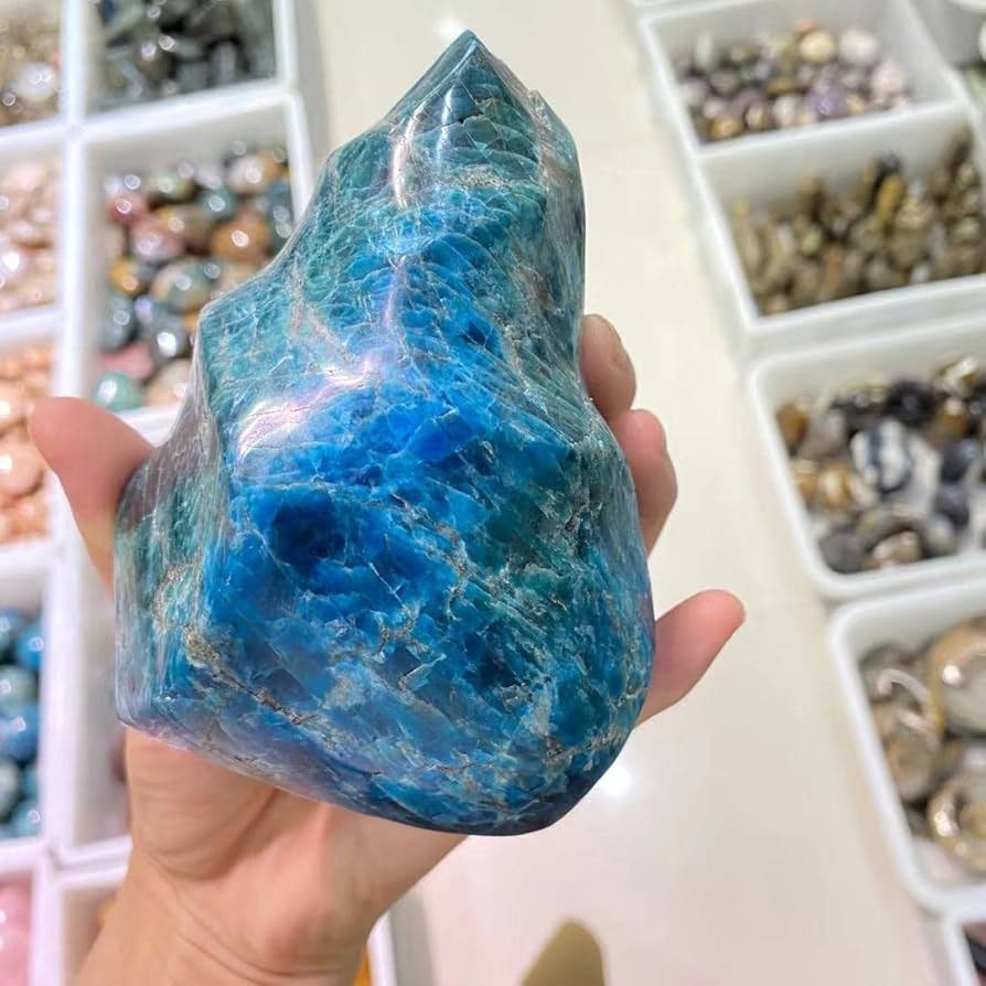 天然ブルークォーツ（青水晶）希少鉱物標本 天然水色水晶