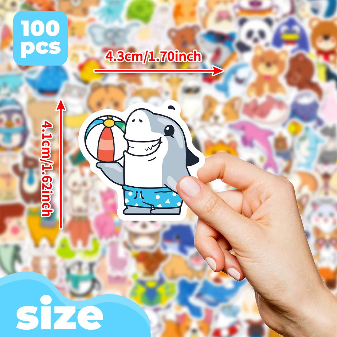 100 Stickers, Pegatinas Infantiles, Stickers Animales Kawaii Cute, Pegatinas Animales Para Niños, Stickers Decorativos Infantiles, Calcomanías Alegres, Para Ordenador Portátil, Laptop — view 2