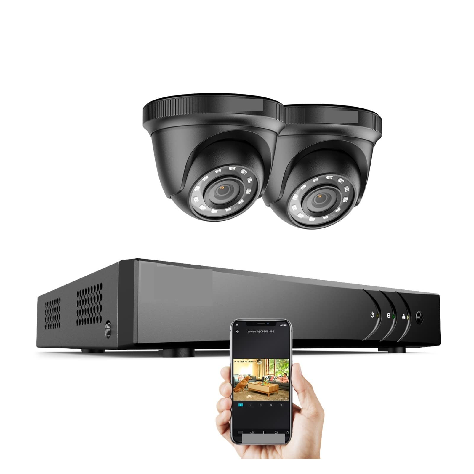 8CH 1080P FHD System nadzoru wideo H.265 + 5w1 ​​5MP Lite Rejestrator 1080P Zewnętrzna, odporna na warunki atmosferyczne kamera bezpieczeństwa CCTV(2T,2pcs cameras)
