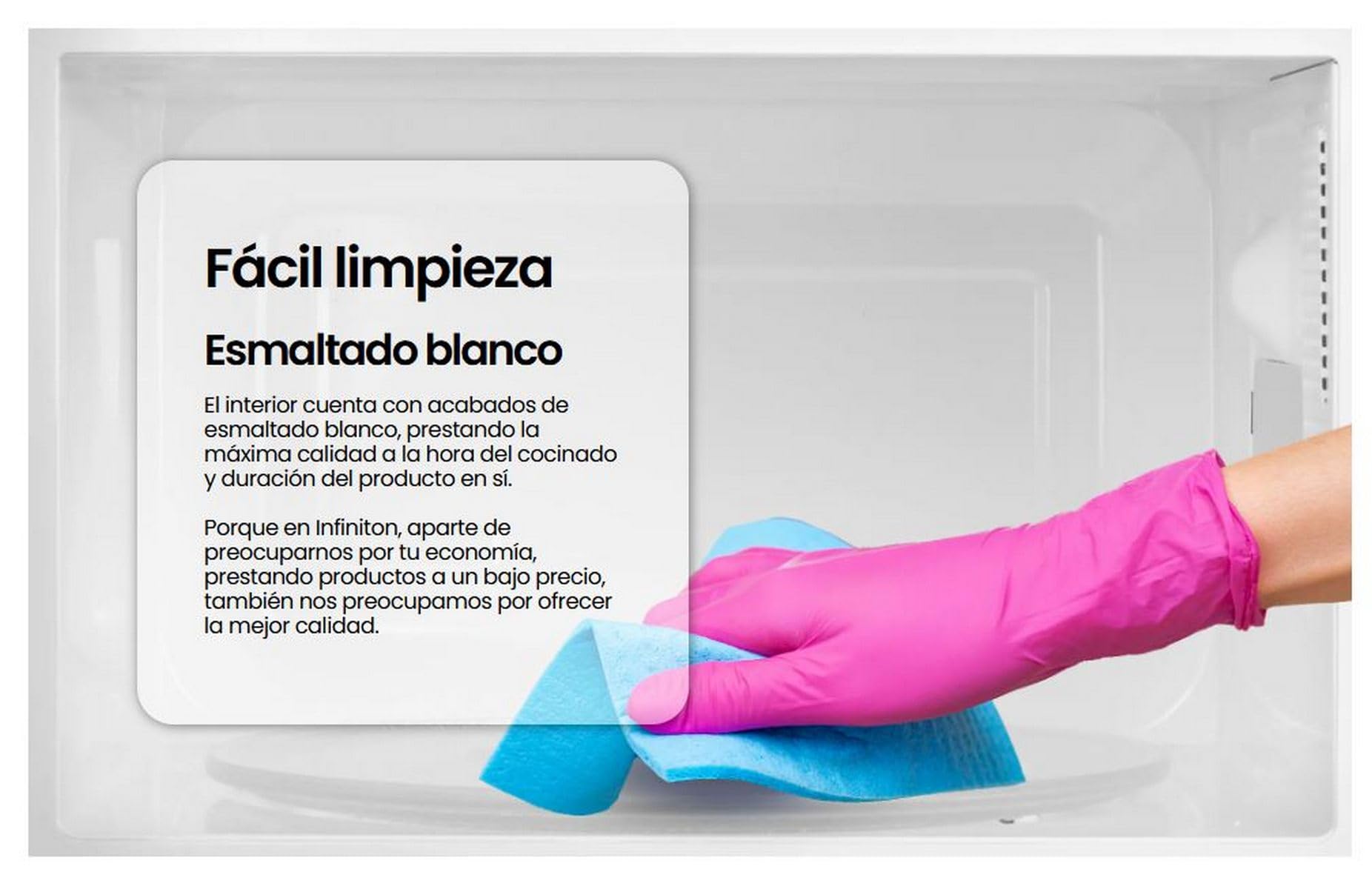 Microondas Infiniton MW-0115 – 20 L, 700 W, 5 niveles de potencia, Temporizador 35 min, Plato 25,5 cm, Blanco