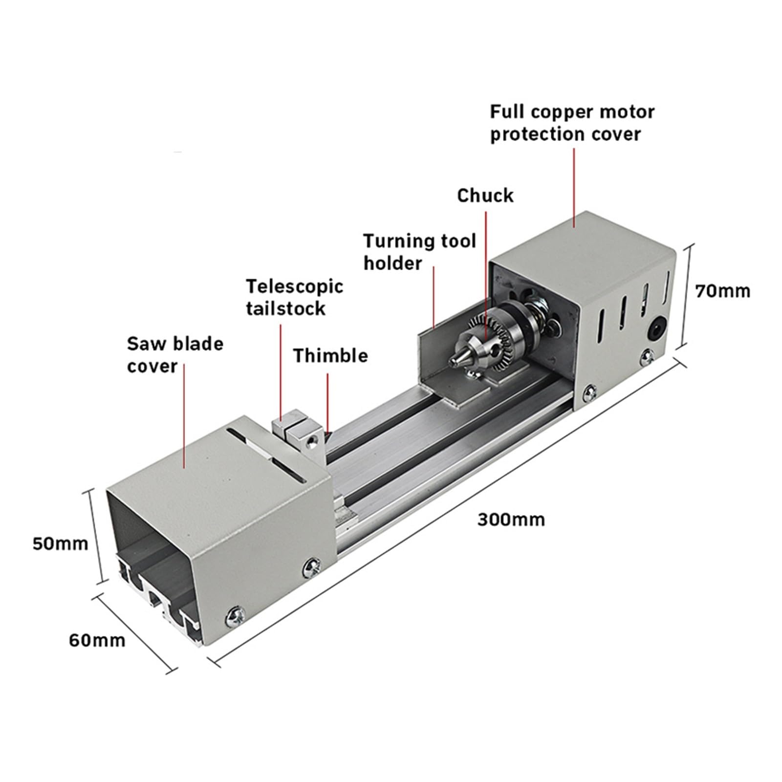 Tokarka do drewna 12-24V 100W Mini tokarka koraliki maszyna stolarka DIY tokarka zestaw standardowy szlifowanie polerowanie koraliki wiertło do stołu do obróbki drewna drewno (Color : 1.5x 2.0x 8x.,