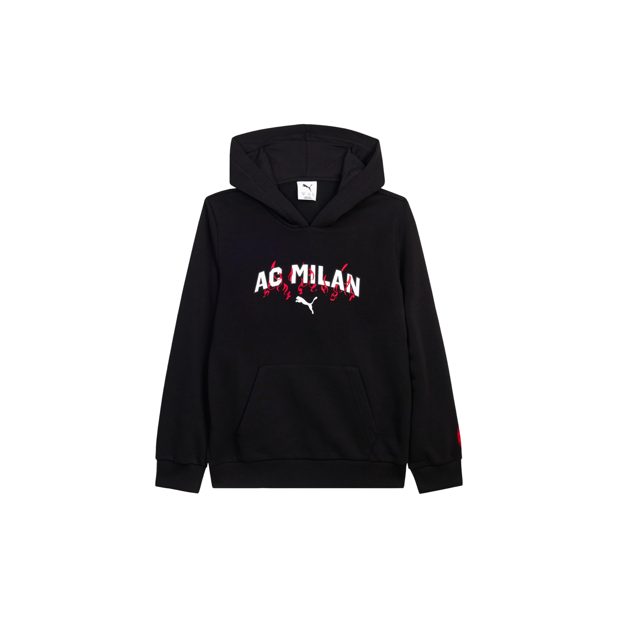 AC Milan - Felpa con Cappuccio Culture Milan, Colore Nero, Ragazzo 12 Anni, Prodotto Ufficiale