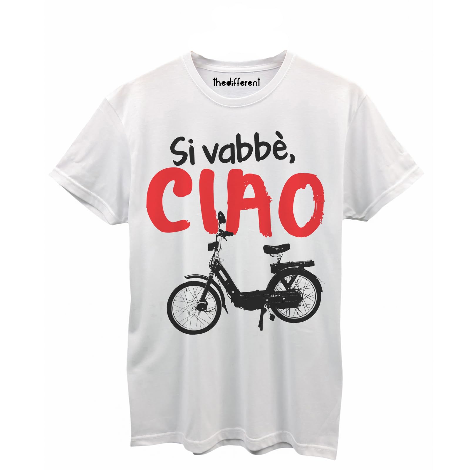 thedifferent T-Shirt Uomo Giraffa Linguaccia Divertente - Bianco