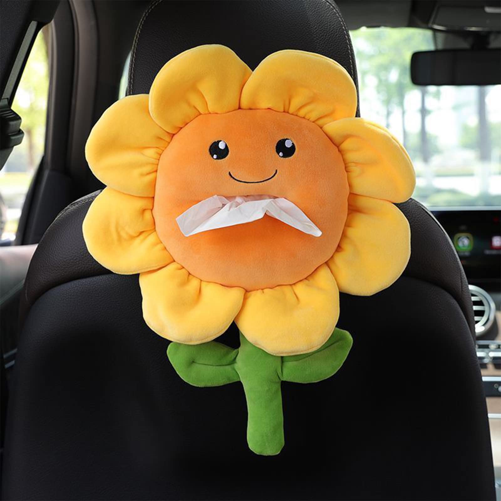Fofetbfo Sunflower Plush Tissue Holder Cute Tissue Box Cover Cartoon Animals Paper Holder Napkin Box Paper Storage for Car Home Kitchen Office Bathroom