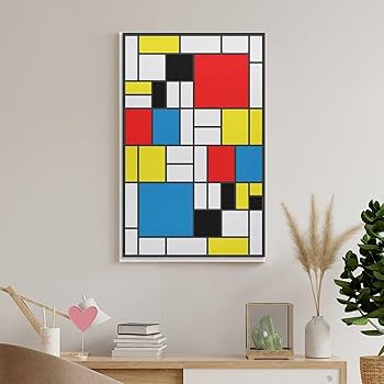 モンドリアン 「Tableau II」額付き 　高級アートプリント モンドリアン 「Tableau II」額付き 高級アートプリント