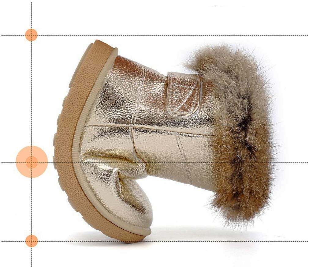 KVbabby Bambine e Ragazze Carino Stivali da Neve Morbide Fodera calda Stivali Scarpe di Cotone Piatto Pelliccia Stivali