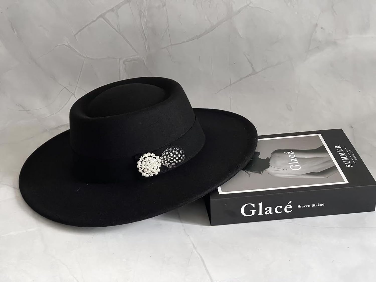 Big Wide Brim Fedora Hat Women Felt Panama Hat Dress Up Hat 2025 - Image 5