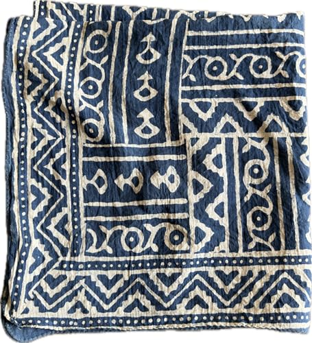 Indigo Bandana Organic Cotton Bandana Moselle, Bandana Scarf, Paisley Design Scarf, Vibrant Color, High-Quality, Winter Scarf, Unique Design Geometric Scarf, Hand Printed, Hiking Gift2