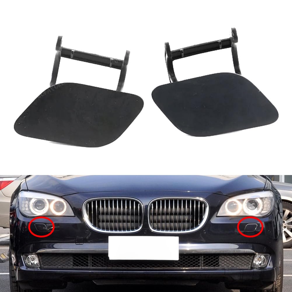 GZYF 2Pc Headlight Washer Cover Headlight Cap Headlamp Cleaning Cap Headlamp Washer Nozzle Cover For BMW 7 Series F01 F02 2009-2012