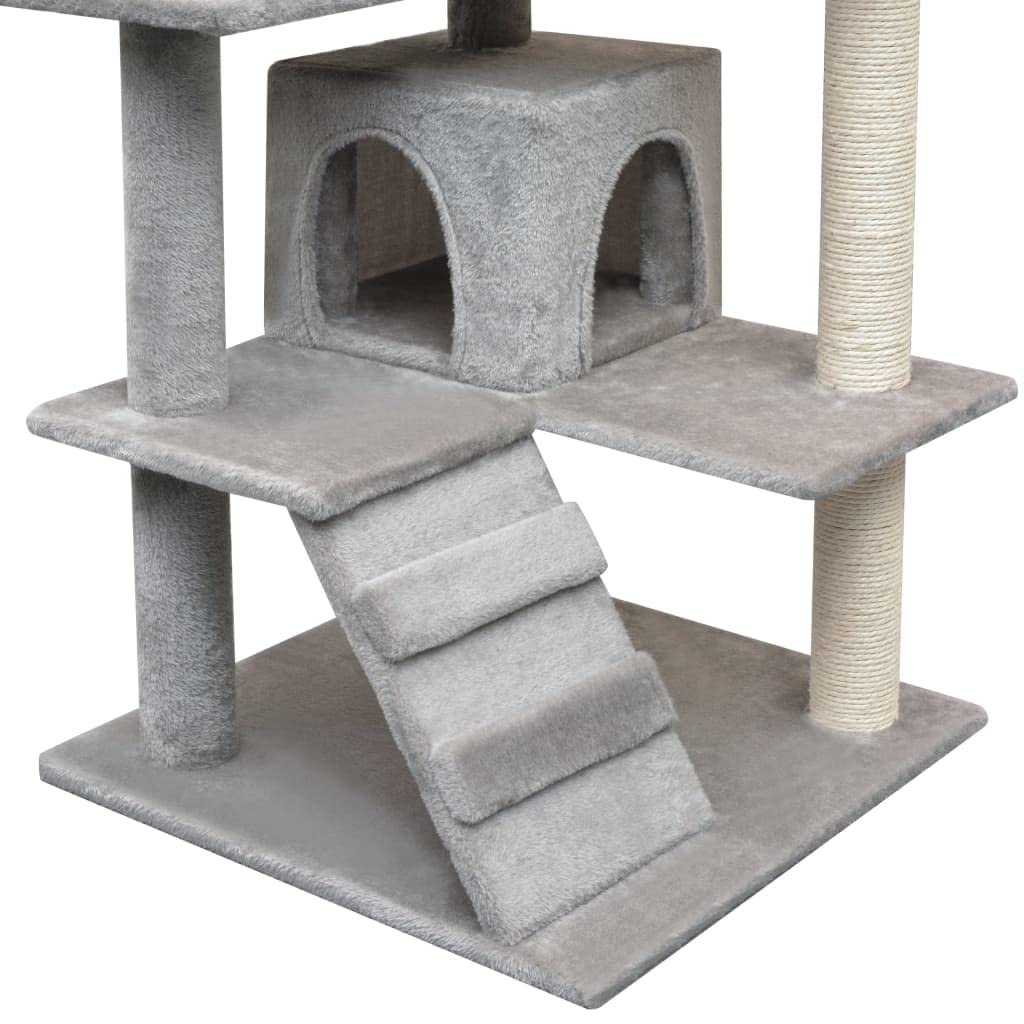 Rascador Gatos con Poste Sisal 125 cm Gris