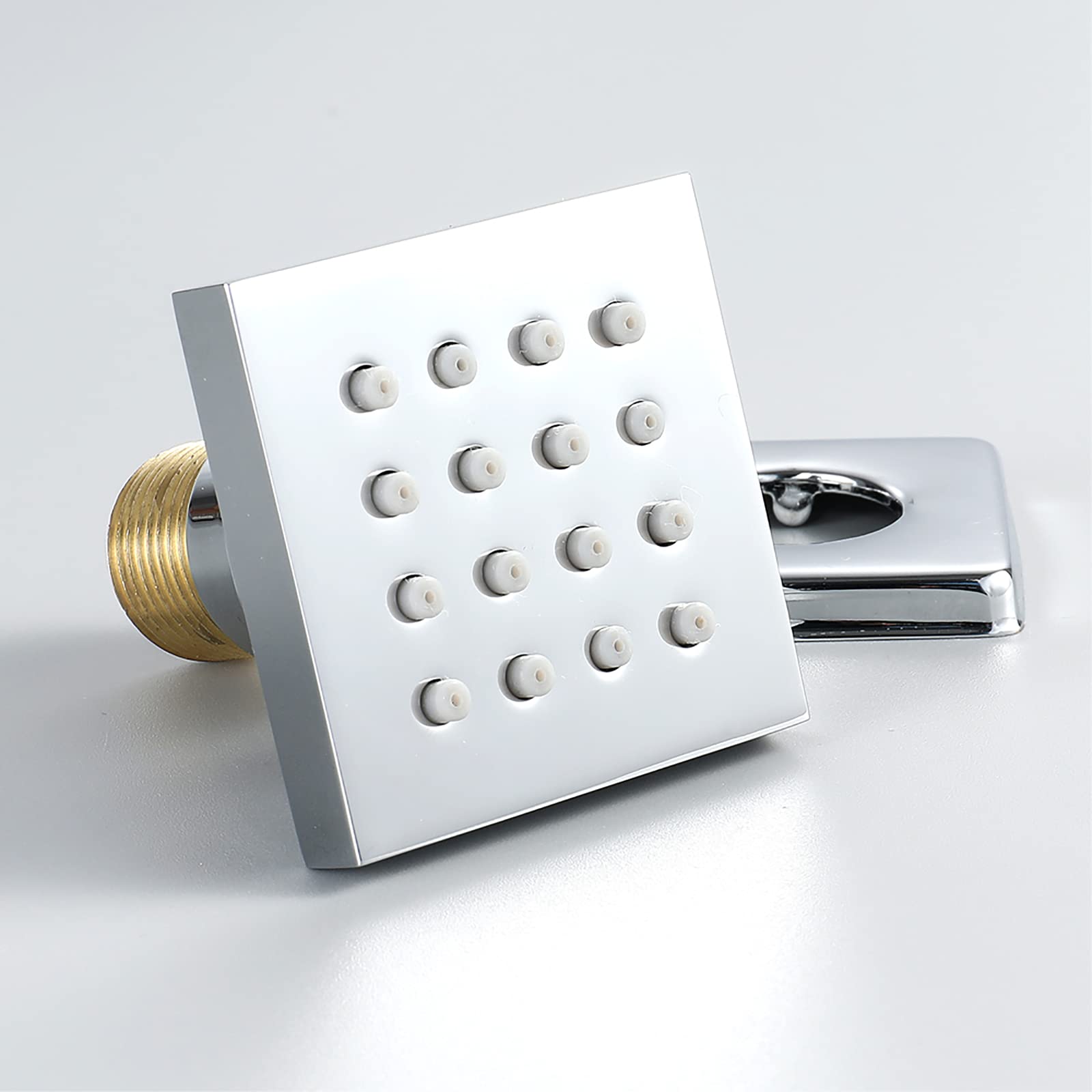 Bocchetta per Massaggi Cromato Bocchette Laterali per la Doccia in Ottone Regolabile Quadrato Getti Idromassaggio Doccia Rettangolare Ugello per Massaggi a Parete, 50x50mm,6 Pack