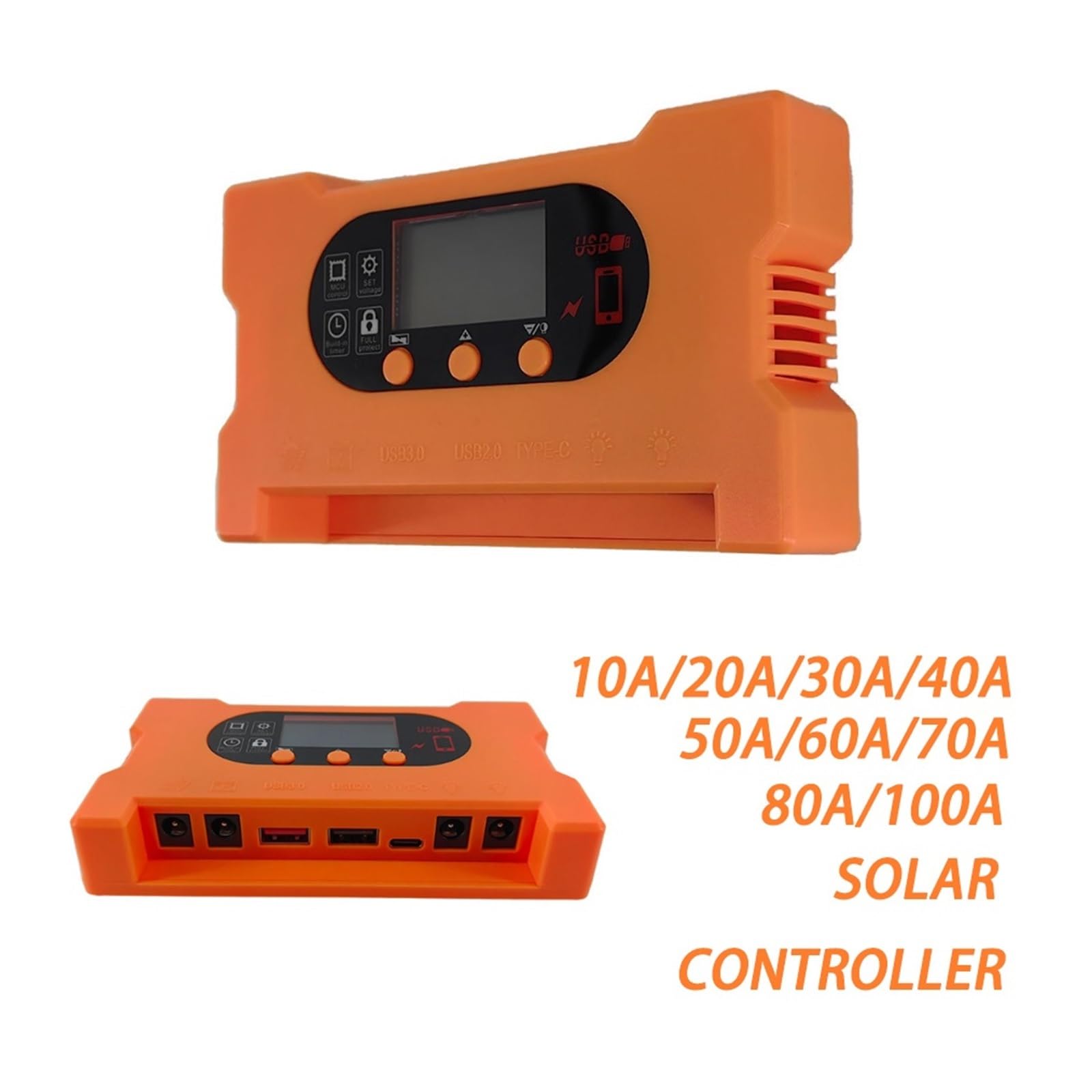 Contrôleur Solaire Avec Charge Rapide, Double USB Type-c DC, , À Entraînement Direct Sans Batterie, 10A-100A 80A 50A(30A)