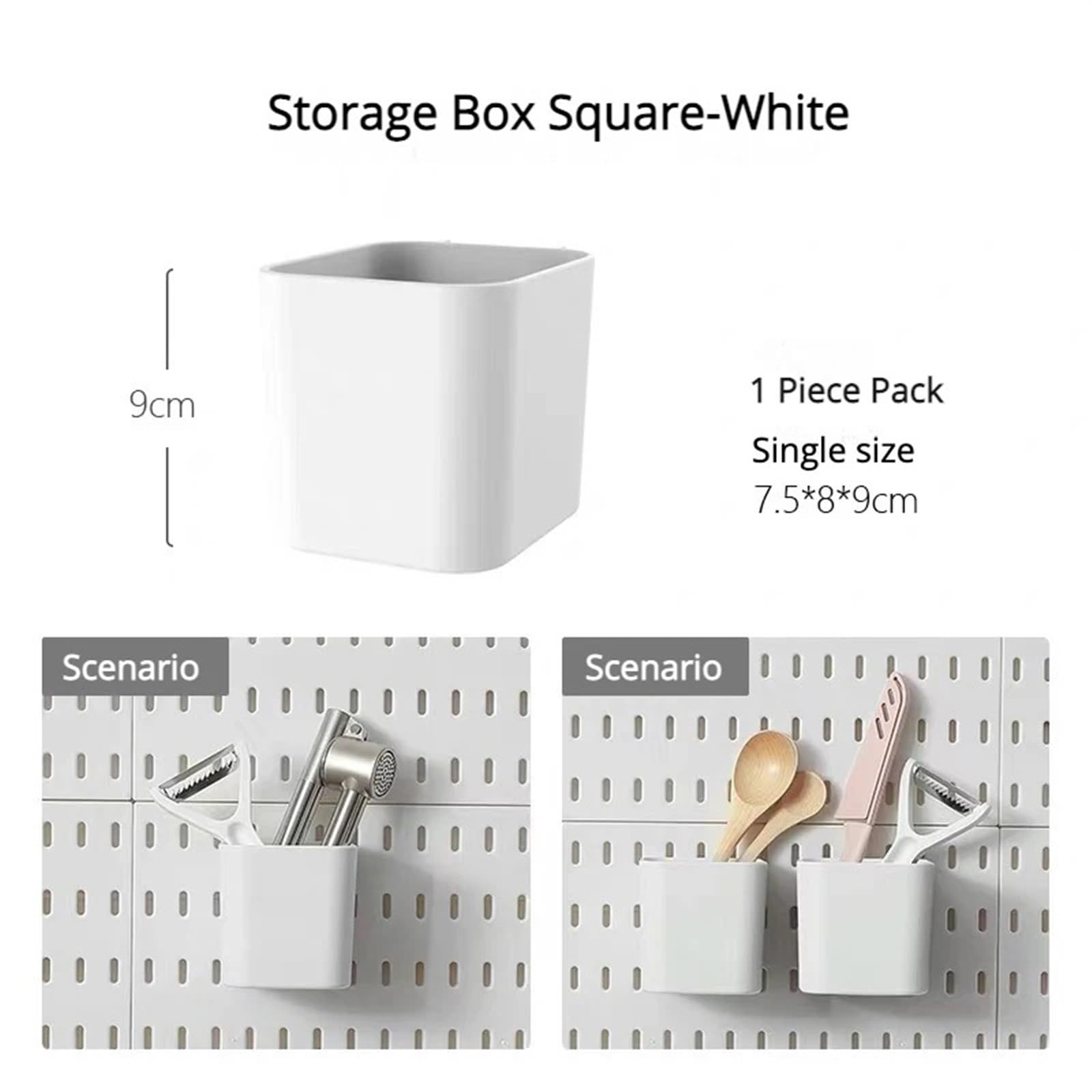 Werkzeugwand DIY Pegboard Zubehör Hängende Regal Lagerung Haken Wand Veranstalter Kein Stanzen Handwerk Organisation Werkzeuglochwand(Storage Box S)
