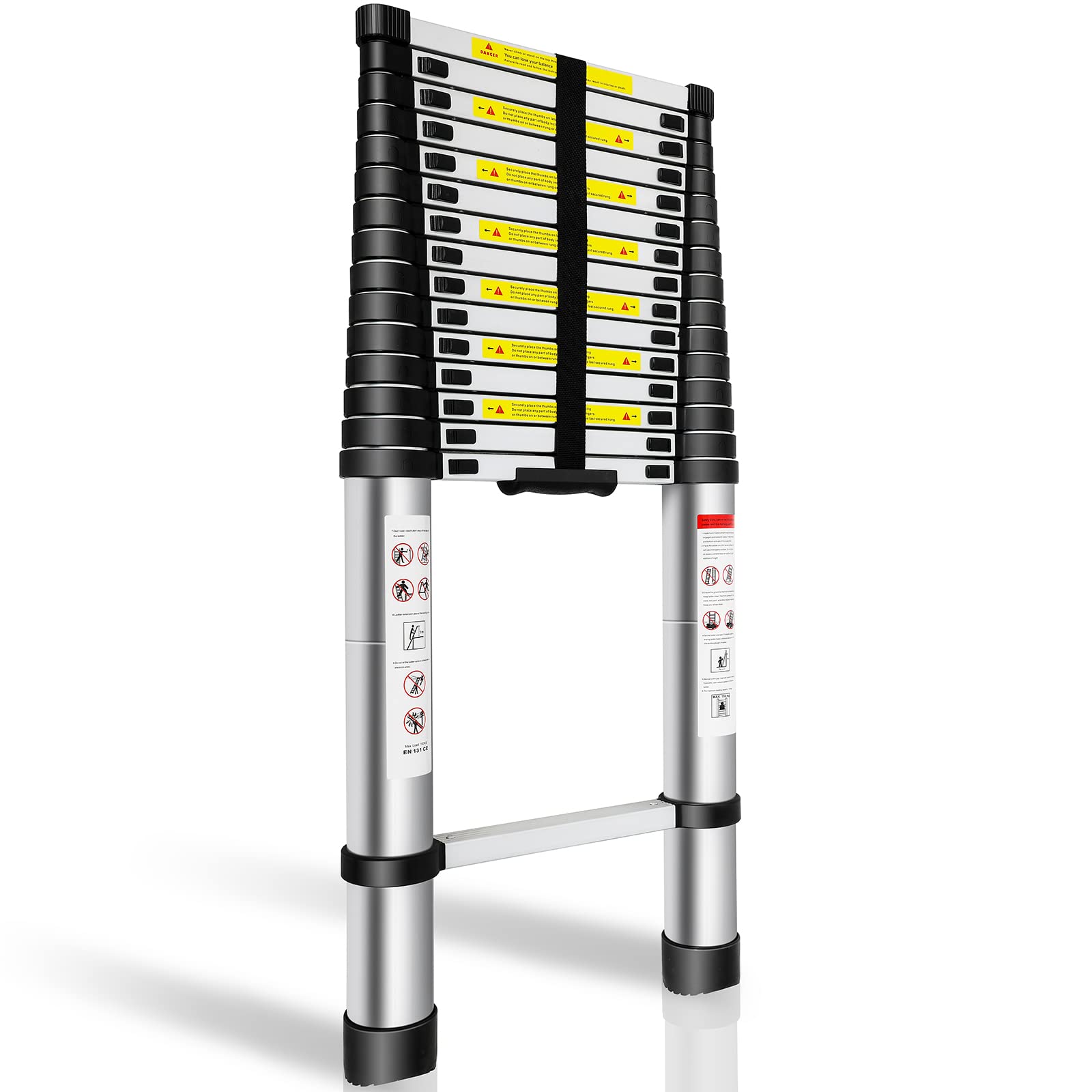 Dollate Telescoping Ladder, 20.3FT Telescopic Extension Ladder, Aluminum Alloy Folding Ladder Portable Multi-Purpose for Indoor Outdoor Work, Heavy Duty 330 lbs Load