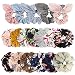 WillingTee 18pcs Women's Hair Scrunchies Chiffon Flowers Elastic Hair Bands Scrunchy Hair Ties Ropes Scrunchie Hair Scrunchies Hair Bow Chiffon Ponytail Holder for Women and Laides