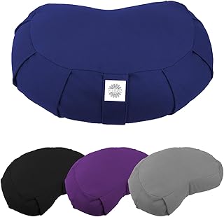 Vivezen - Pouf, zafu, coussin de m&eacute;ditation, yoga - Demi-lune - 44 x 27 x 13 cm - Plusieurs coloris