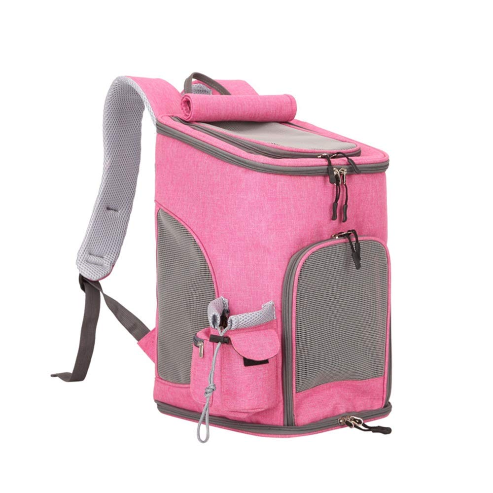 Sac de chat respirant pour l'extérieur : sac à dos pliable rose pour chien