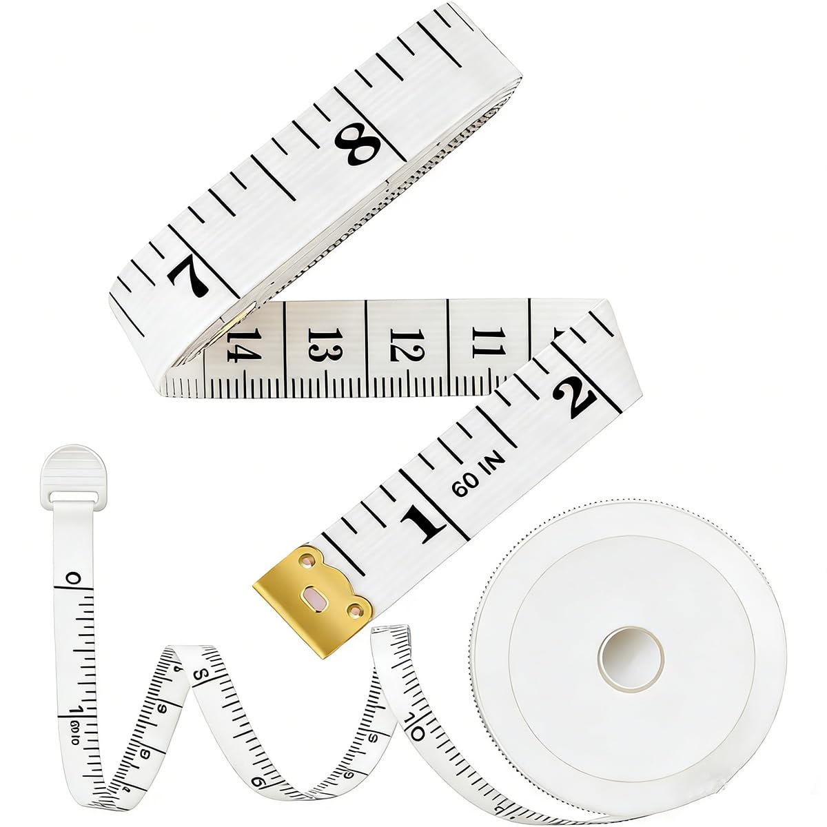 Cinta métrica corporal de retracción automática de 60 pulgadas (paquete de 2) – para fitness, pérdida de peso, costura, sastrería y medidas de manualidades