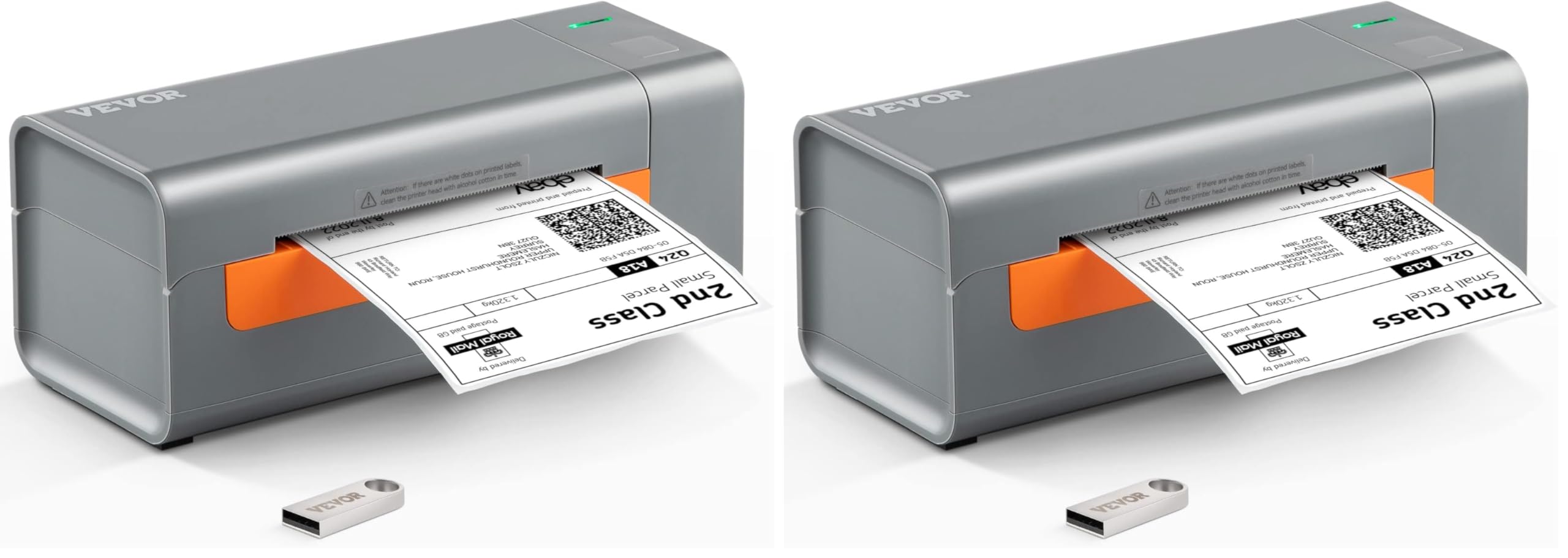 VEVOR Imprimante d'Étiquettes Thermique Direct 4x6 Code à Barres USB Haute Vitesse 150 mm/s 203 dpi pour Colis Expédition Compatible avec Amazon/Ebay/Etsy/UPS Prise en Charge Windows/MacOS/Linux Gris