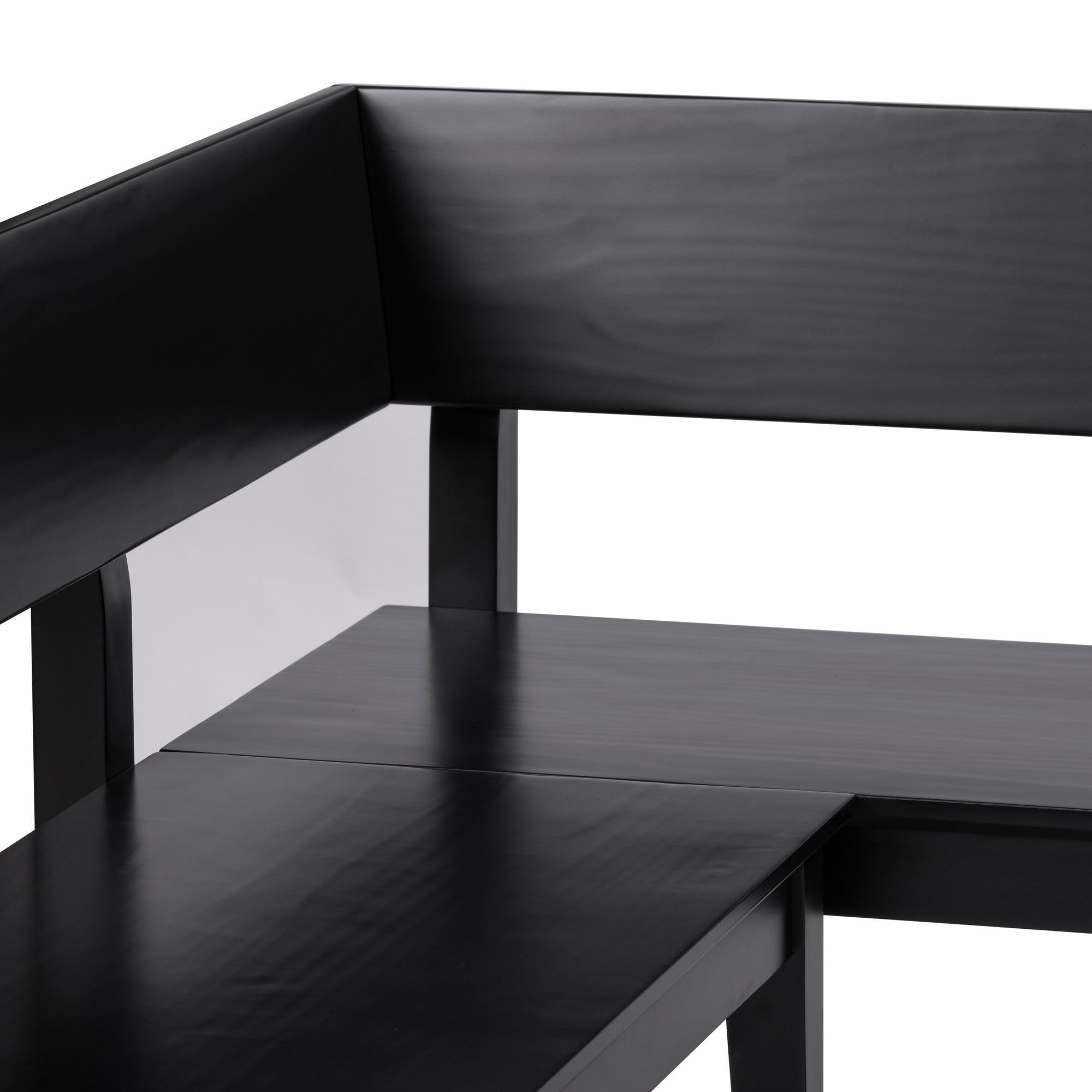 Plank+Beam Risa Dining Bench, 64 Inch, Corner Bench, Black | Space-Saving Solution, Hassle-Free Setup, Solid Wood