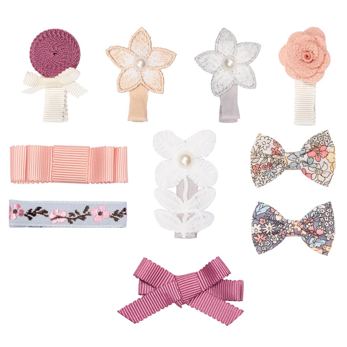 Didiseaon 10pcs Flower Hair Clip Set Pearl Hair