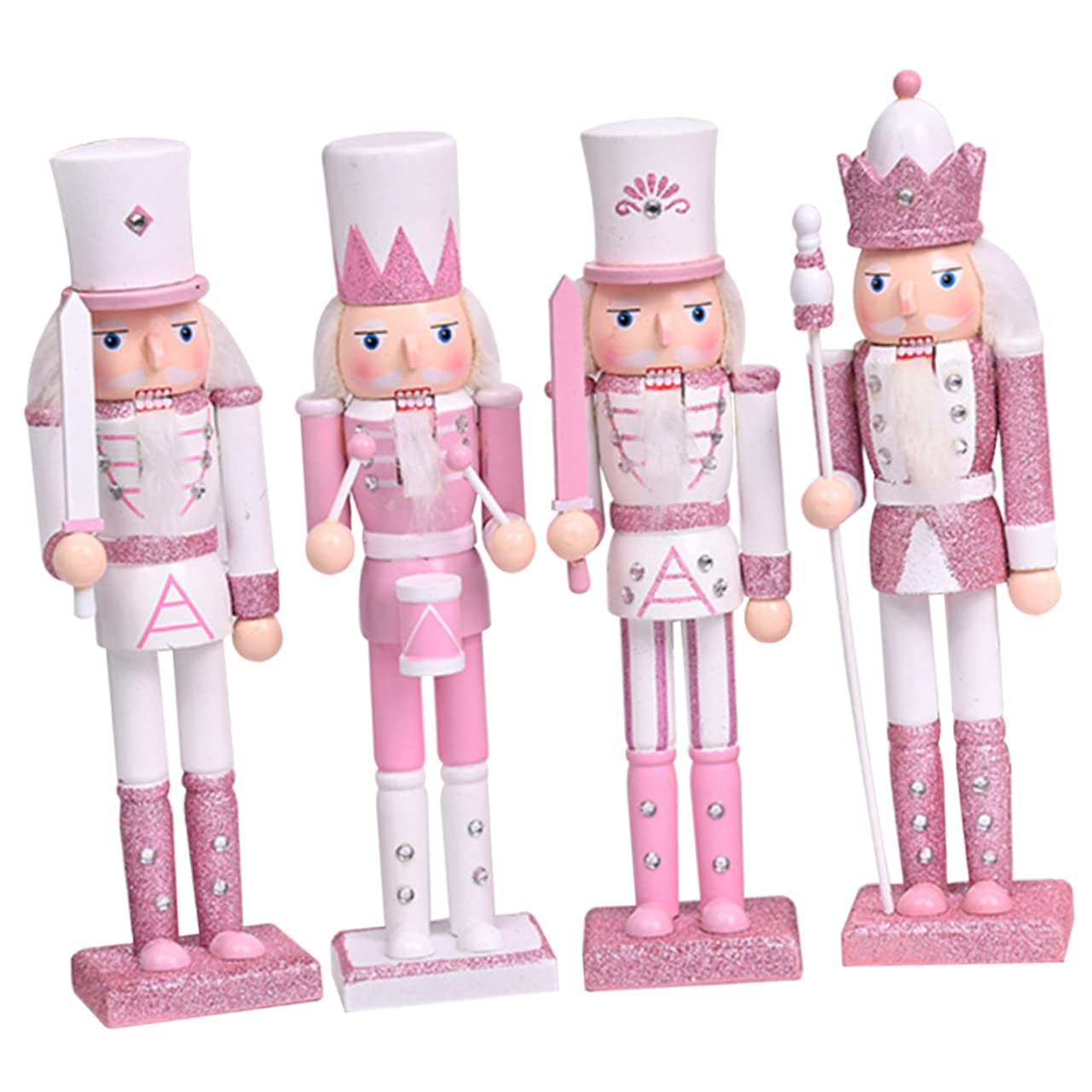 Ciieeo 4pcs Christmas Nutcracker Mini Nutcrackers Christmas Inflatables Christmas Crackers Ornaments Tabletop Nut Crackers Decorations Christmas Nutcracker Factory Xmas Gold Wood