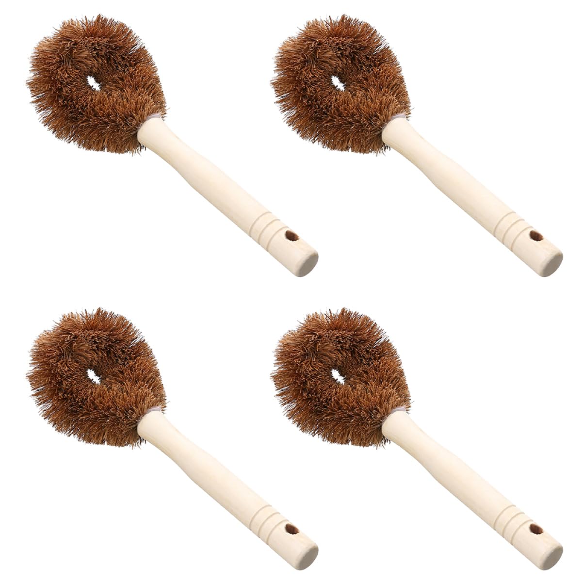 SHERCHPRY Set of 4 Dish Cleaning Brushes Long Handle Brush for Kitchen Sink Palm Dishwasher Pan Scrubber Sink Dish Scrubber