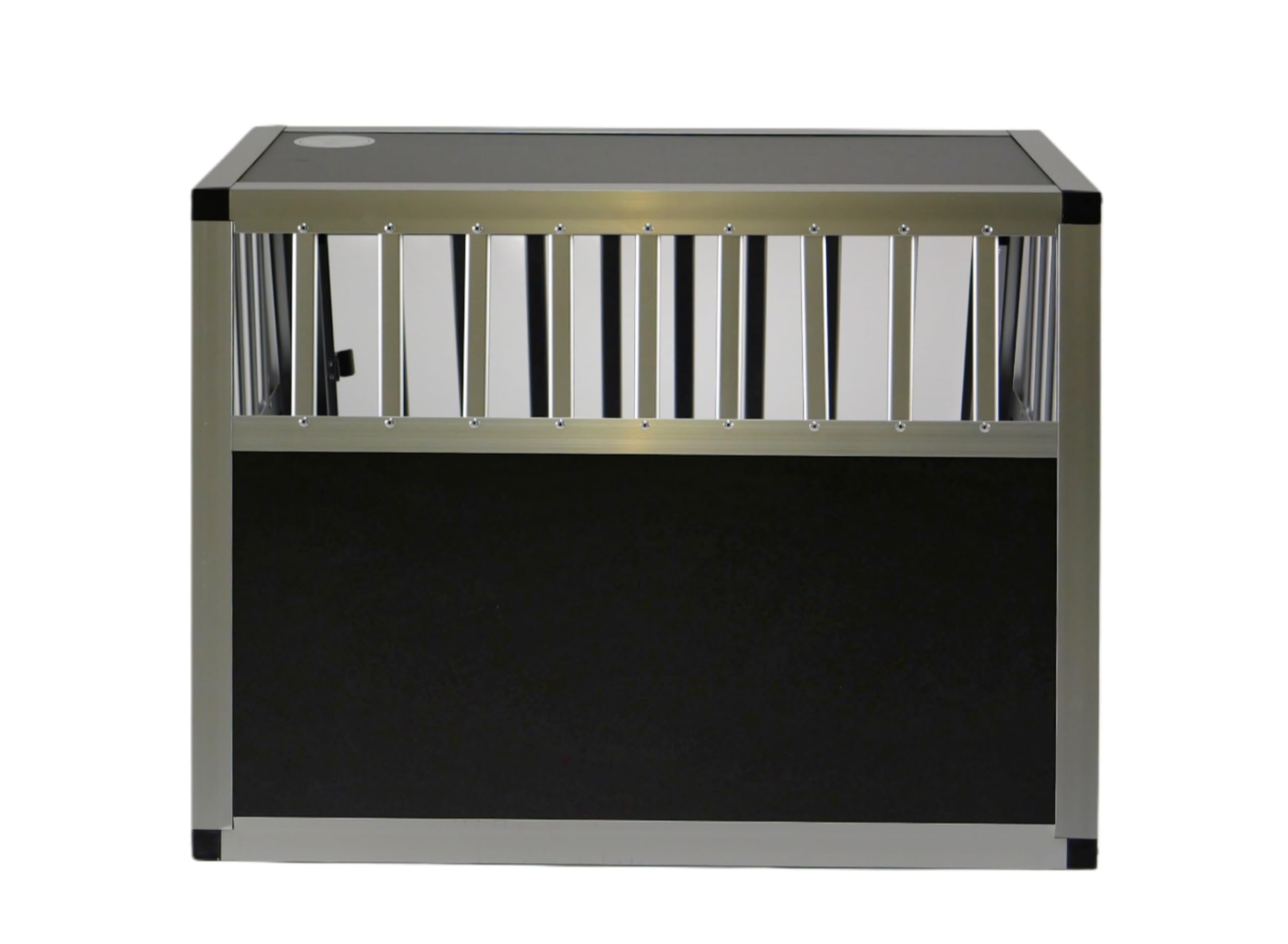 DOGHEAD - Trasportino per cani, in alluminio, 70 x 60 x 50 cm, colore: Nero/Argento