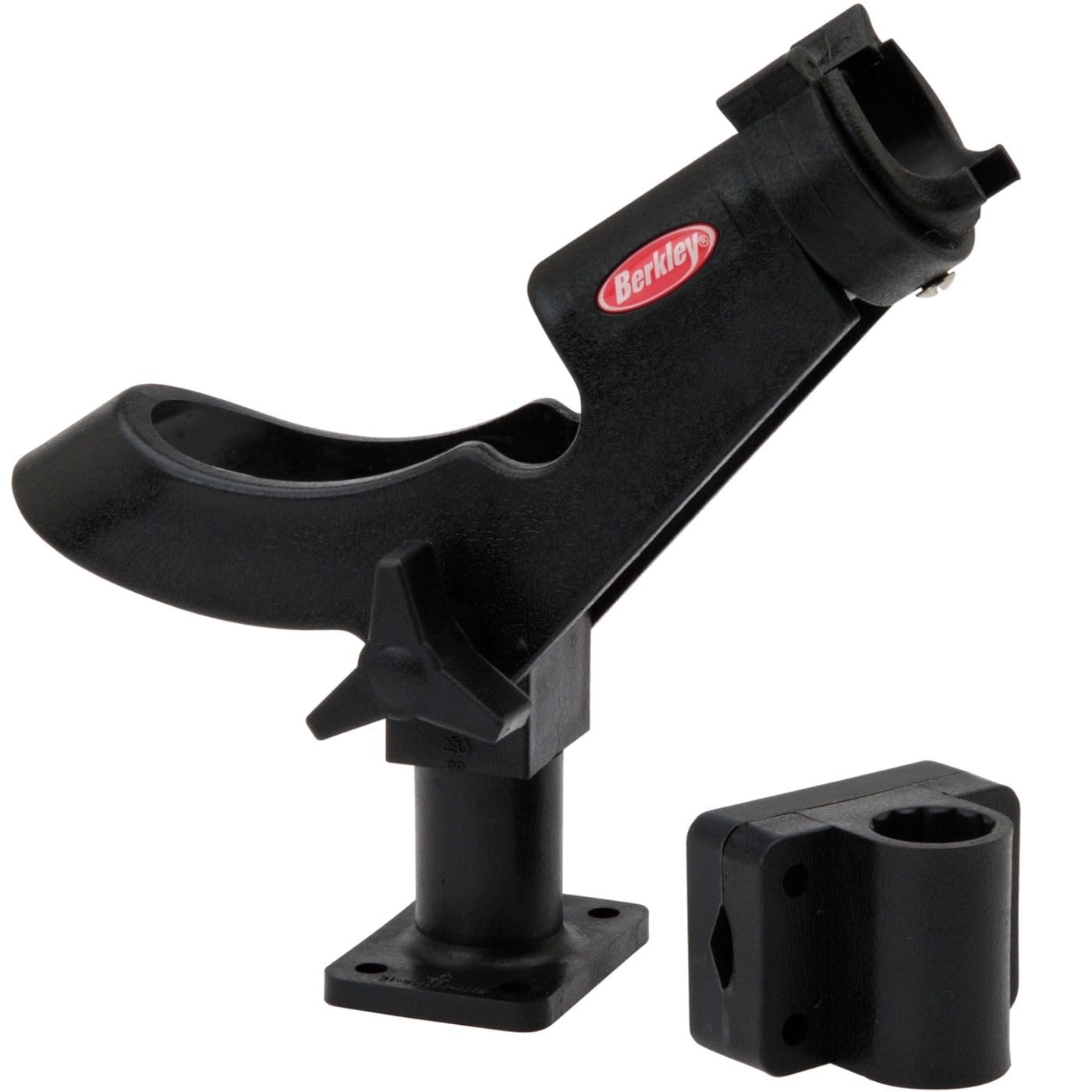 Berkley Boat Rod Holder, Sturdy Polypropylene Construction, Adjustable and Mountable for Ultimate Convenience, Offers Variety of Angled Positions, Sleek Black Design