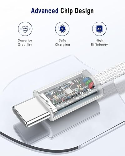 Miniatura 5 de Cable de carga USB C, paquete de 2 cables USB C a USB C de 6 pies y 60 W, tipo C, cable de carga rápida para iPad Pro Air Mini iPhone 1515 Pro15 Pro