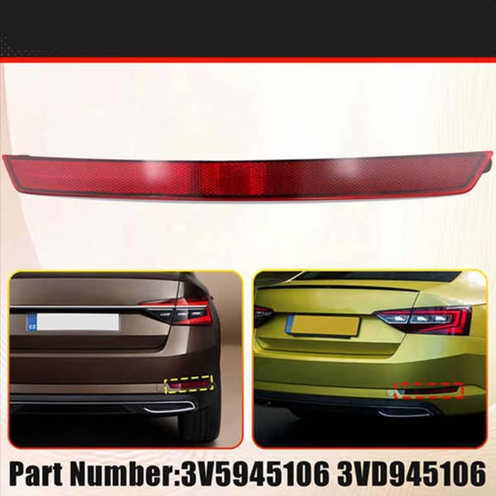 Compatible Con Skoda Para Superb III 2015 2016 2017 2018 2019 2020 Cubiertas Reflectoras Para Parachoques Trasero Izquierdo Y Derecho 3VD945105, 3V5945105 Catadióptrico Parachoques