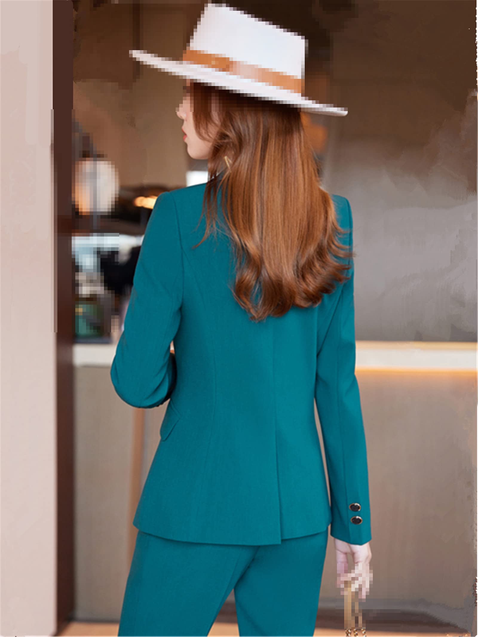 Pantaloni da donna Set completo Autunno Inverno Ufficio Casual Donna Slim Blazer Pantaloni Due Pezzi, Tuta pantaloni En8, M