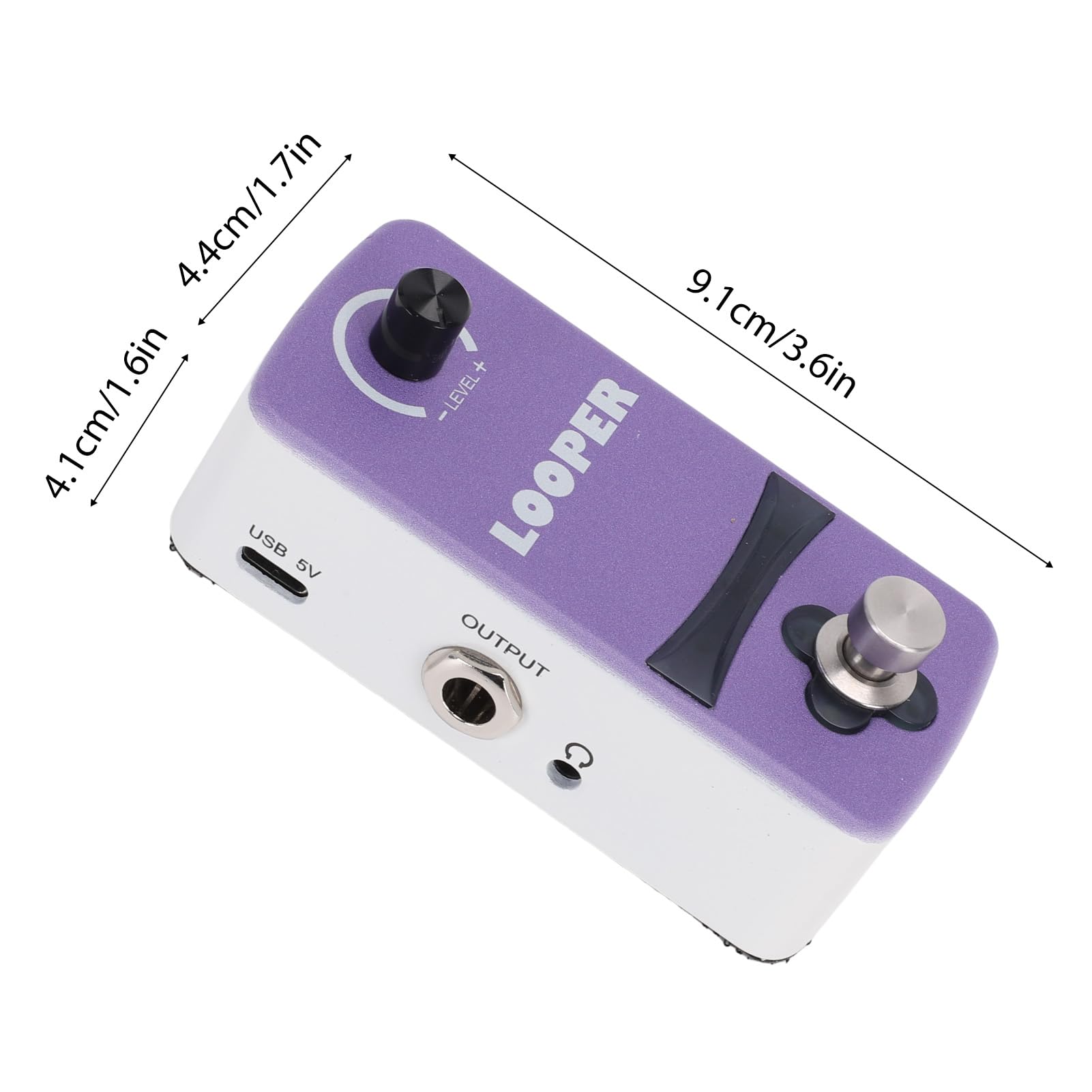 Fafeicy Pedale Looper per Chitarra a Interruttore Singolo Mini, Pedale Effetti in Lega di Zinco Alimentato con Memoria Intelligente da 12 Minuti