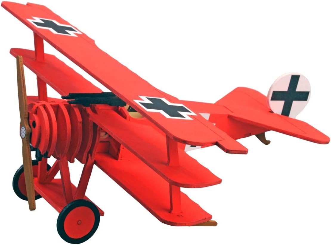 Artesania Latina Junior Collection Fokker Dr.1 ‘The Red Barons’ Triplane Model Fighter Aircraft, 1/32 Scale, Wood, Metal