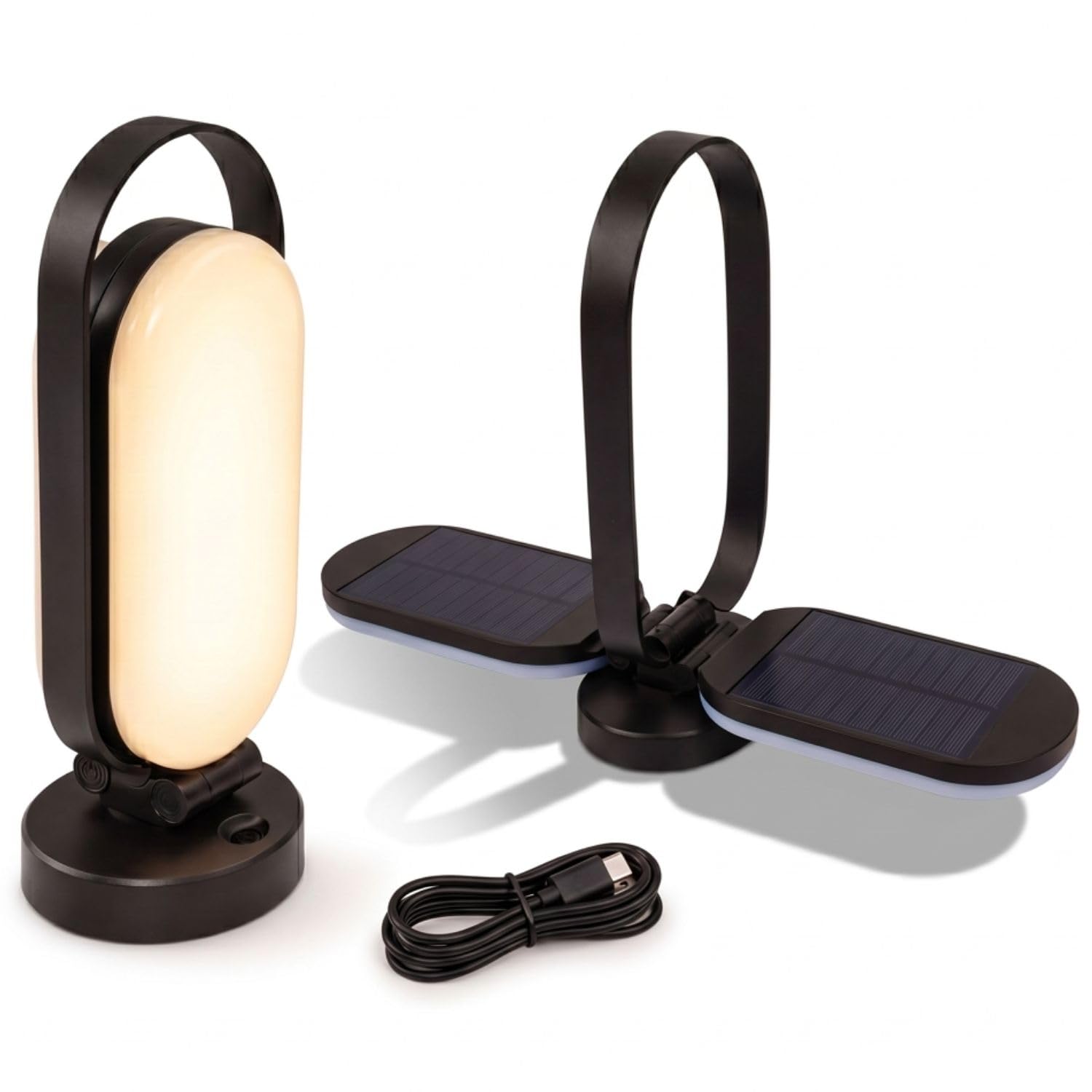FLINQ Lanterne Camping Solaire PineGlow - LED USB-C Rechargeable, IPX4 | Batterie 5000 mAh, 240 LED & 3 températures (blanc chaud à froid), jusqu'à 28 h - pliable 180°, résistante IPX4, secours
