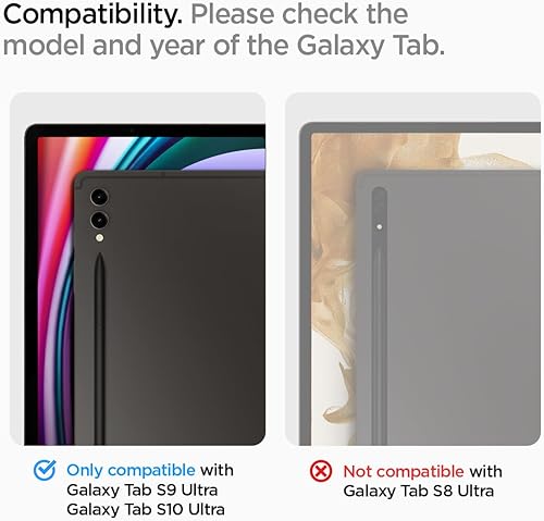 Miniatura 2 de Spigen Protector de pantalla de vidrio templado GlasTR EZ FIT diseñado para Galaxy Tab S9 UltraGalaxy Tab S10 Ultra dureza 9H  compatible con fundas