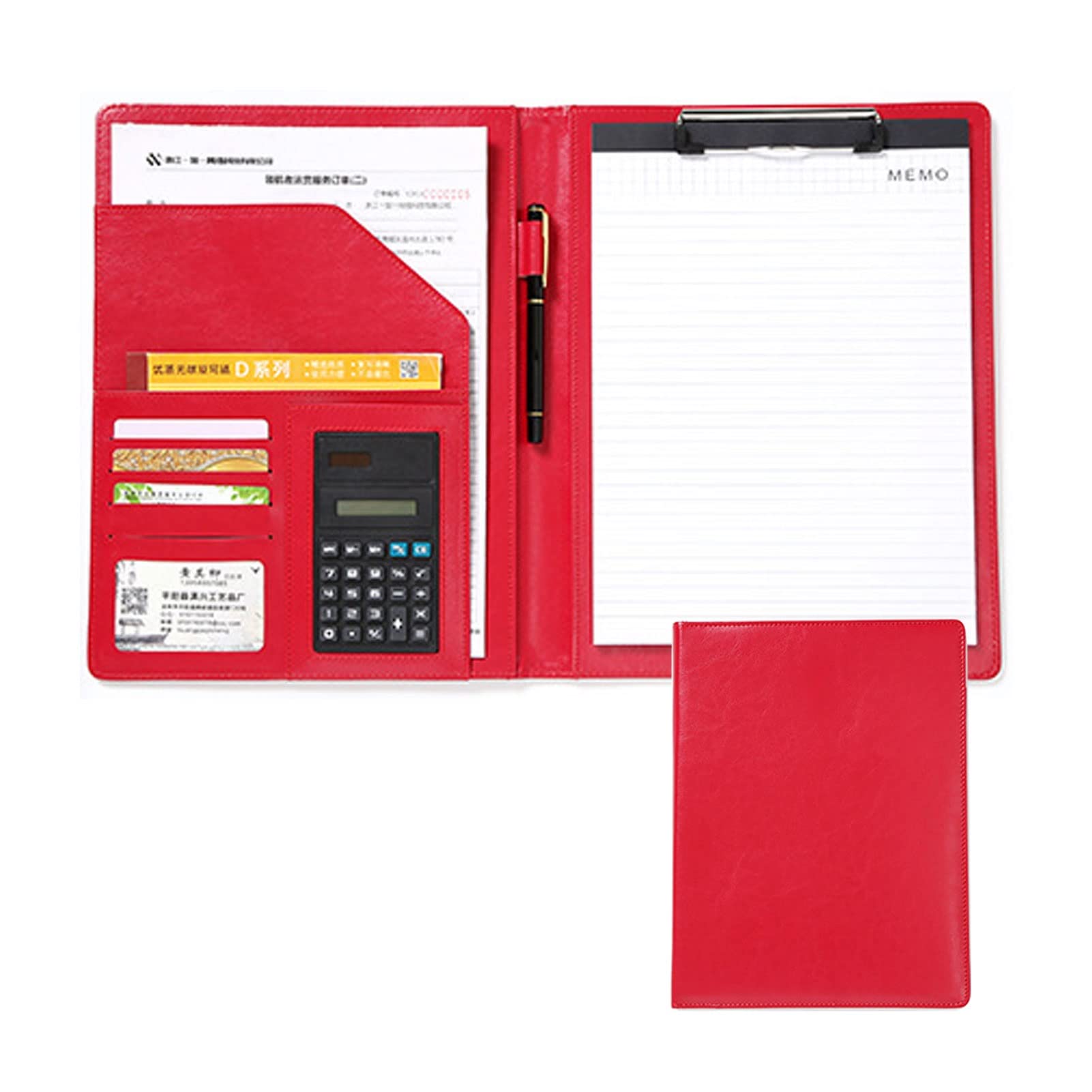 Konferencje biznesowe skórzane foldery skórzane Teczka na rozmowę kwalifikacyjną Organizator dokumentów Wizytownik A4 Dla mężczyzn Kobiety Konferencja w biurze szkolnym(Red)