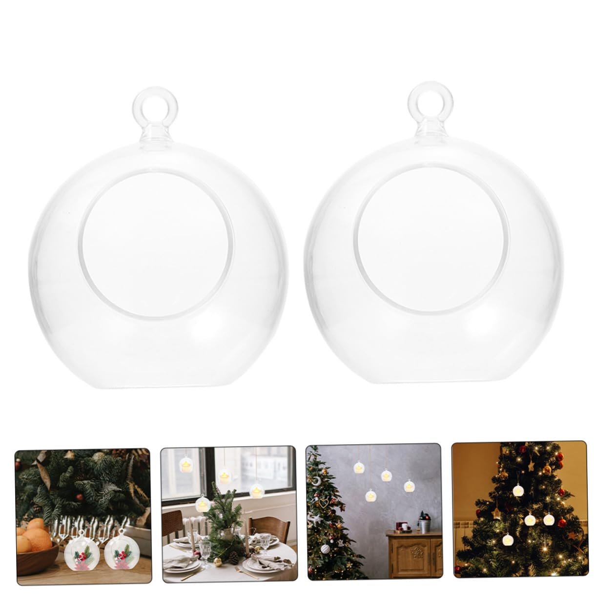 GALPADA Bolas de Navidad Transparentes Rellenable de Plástico Huecas de 8 CM 20 Unidades Adornos Colgantes para Decoración de Fiestas Bodas Cumpleaños y Árbol Navideño