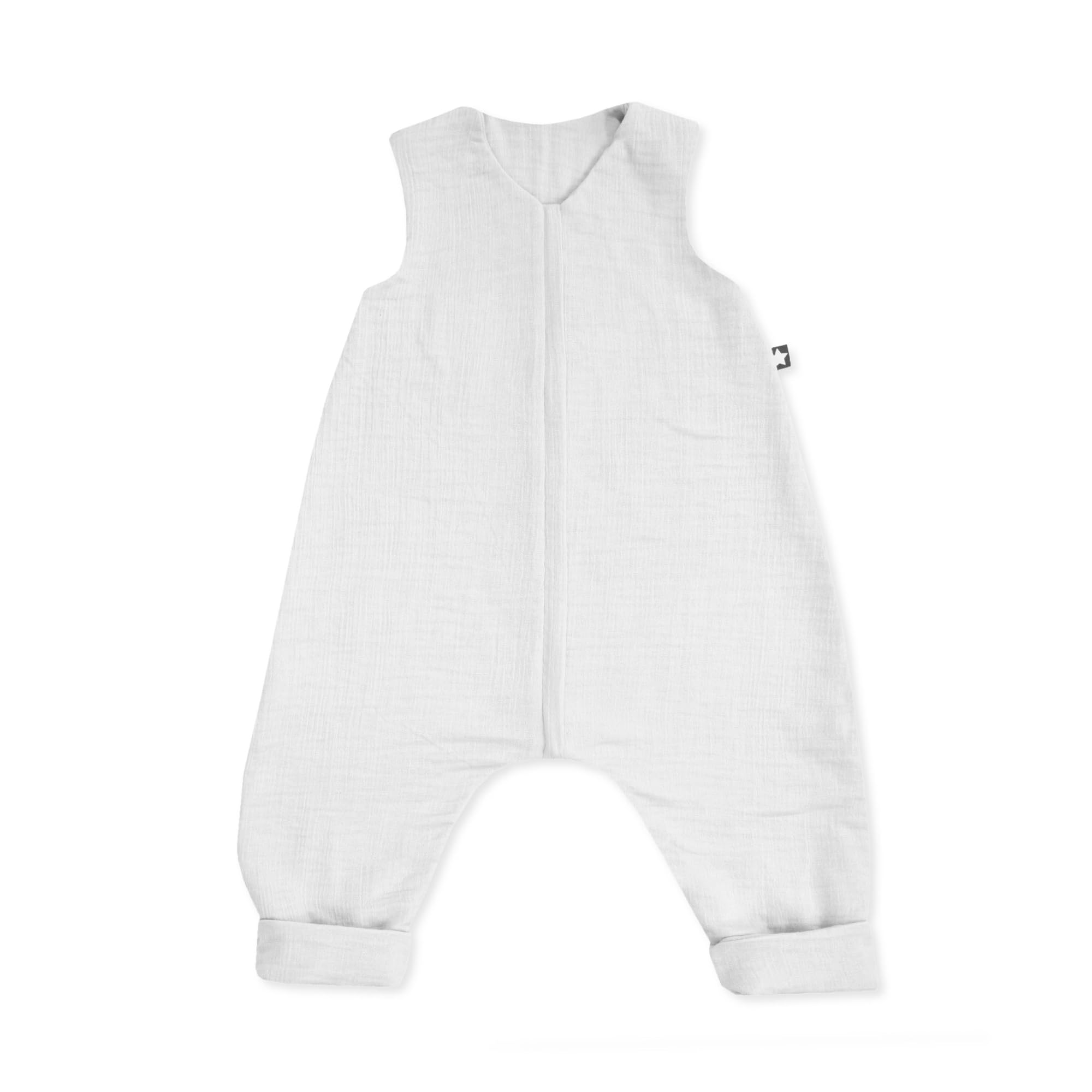 Julius Zöllner Kombinezon do spania Jumper Muslin, 0,5 TOG, nadaje się do prania w temperaturze 40°C, Made in Germany, Oeko Tex Standard 100, kość słoniowa, rozmiar 104