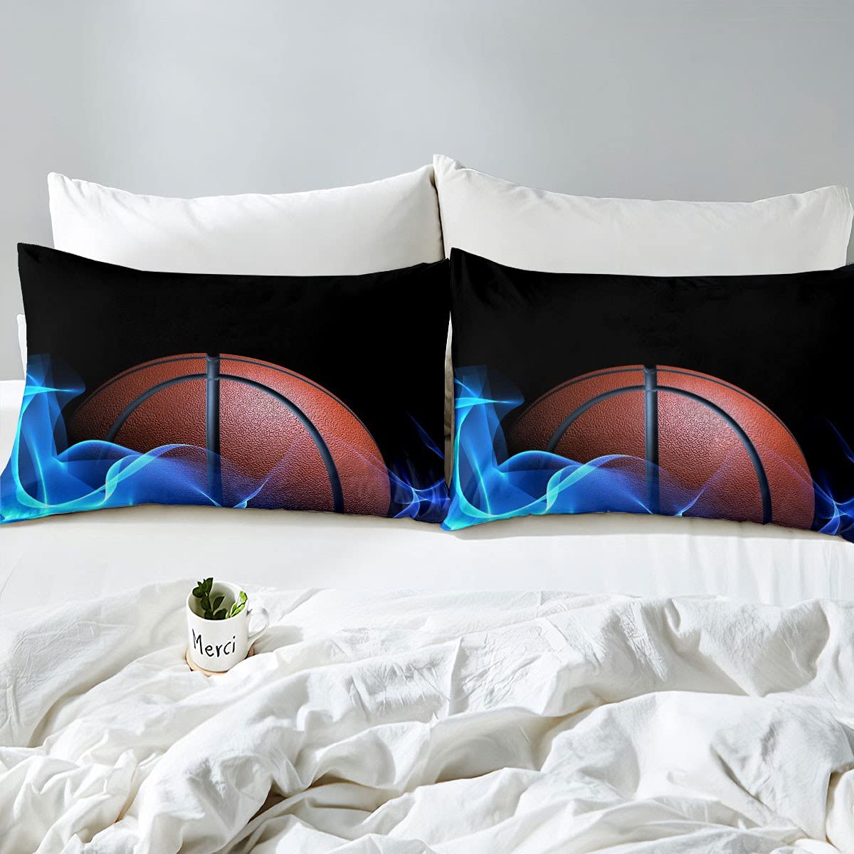 Set di biancheria da letto per ragazzi, pallacanestro, 3D, piumone per bambini, adolescenti, uomini, sport, gioco, consolatore, palla, fresco, piumino, 3 pezzi, doppia dimensione