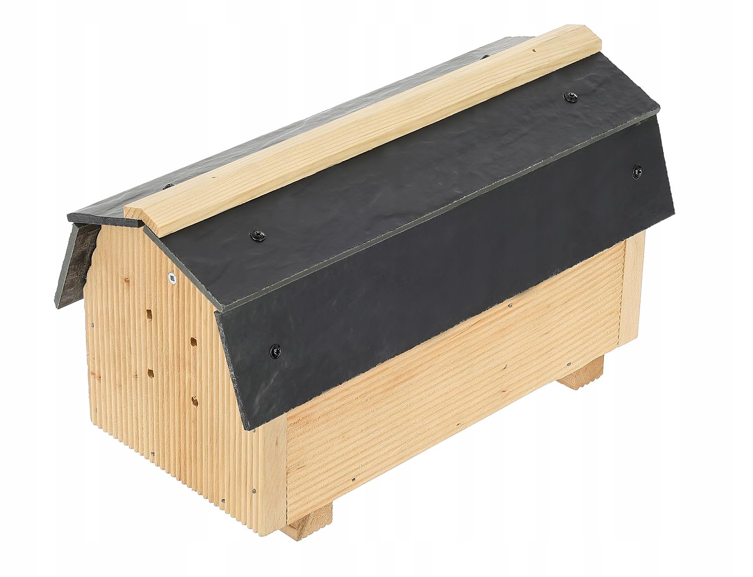 MAZUR Hummelhaus aus Holz | 17x29x14cm | Wetterfest Hummelhotel Haus | Hummelkasten | Hummelpension | Insektenhotel | Bienenhaus | Nistkasten | Hummelvilla | für Hummeln