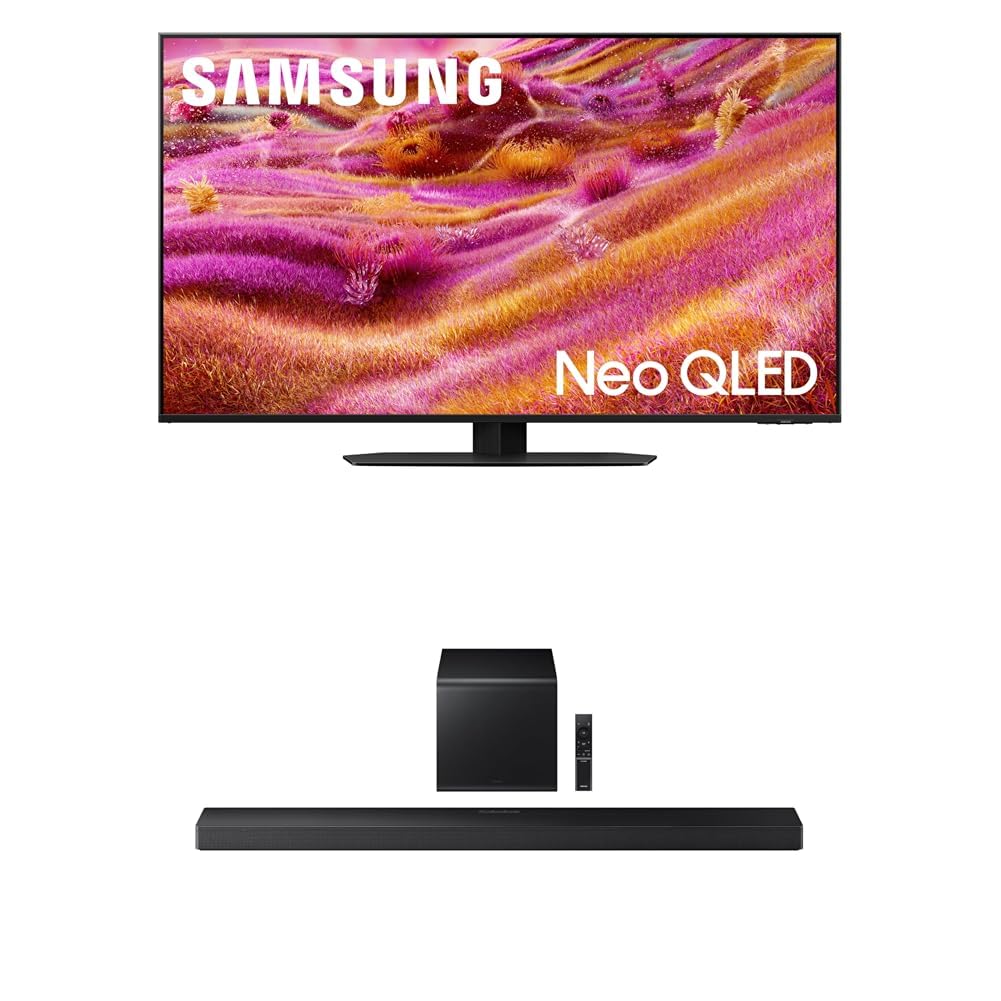 Samsung 75-Inch Class Neo QLED 4K QN90F Series, Vision AI, Mini LED Smart TV (2025 Model, 75QN90F) + Samsung Q-Series Soundbar HW-QS700F 3.1.2 ch Subwoofer (2025 Model)