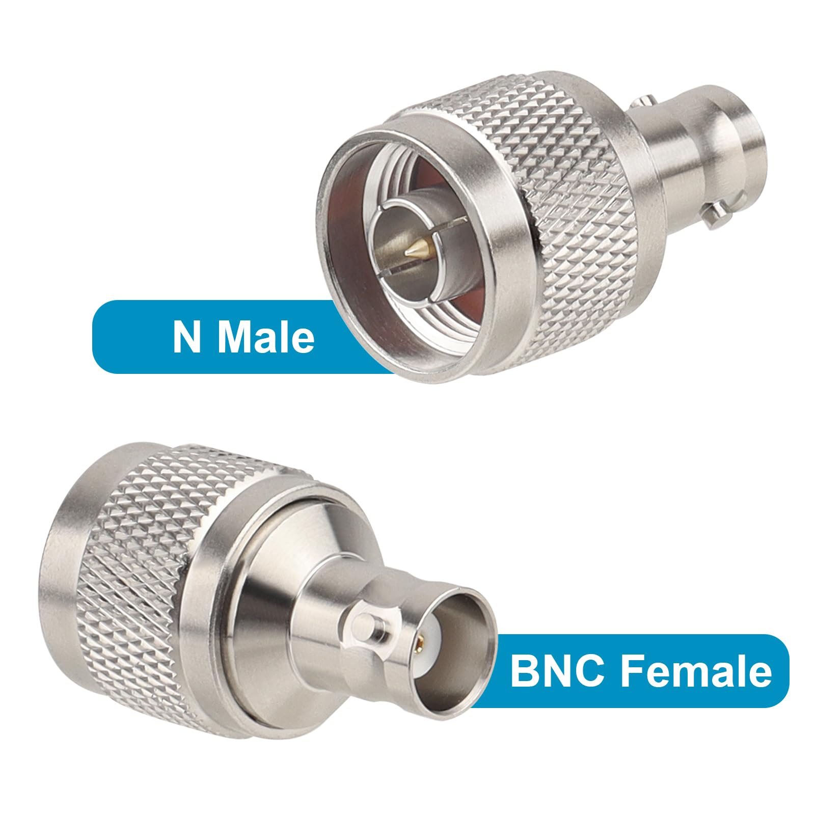 MOOKEEF - Confezione da 6 adattatori N maschio a BNC femmina, tipo N a connettore coassiale BNC, 50 Ohm
