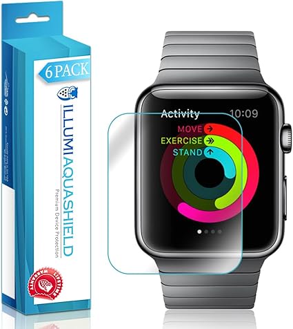 ILLUMI AquaShield Screen Protector Compatible with Apple Watch Series 2  (42mm)(6-Pack) No-Bubble High Definition Clear Flexible TPU Film :  Amazon.co.uk: Watches