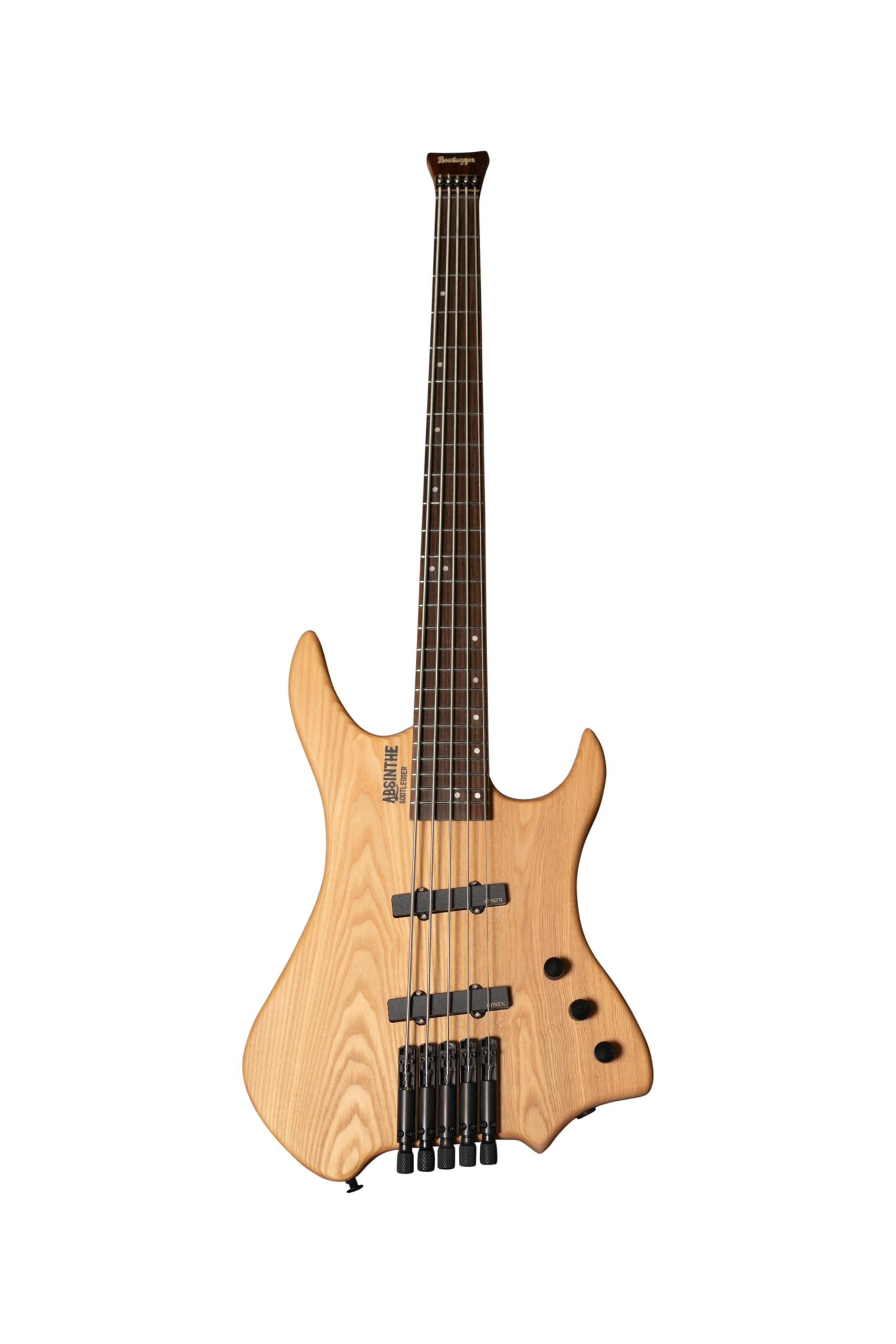 Bootlegger Absinthe 5 String EMG Active Jazz Pickups Honey Matte Finish Headless Bass for Beginners and Pro Players, Monorail Bridge System