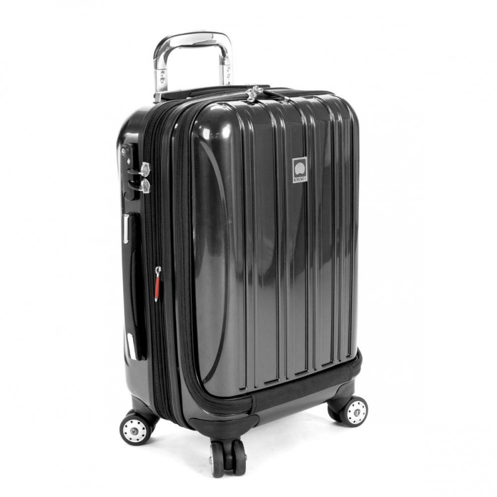 DELSEY Paris Helium Aero Hardside Expandable Luggage with Spinner Wheels, Black, Carry-On 19 Inch