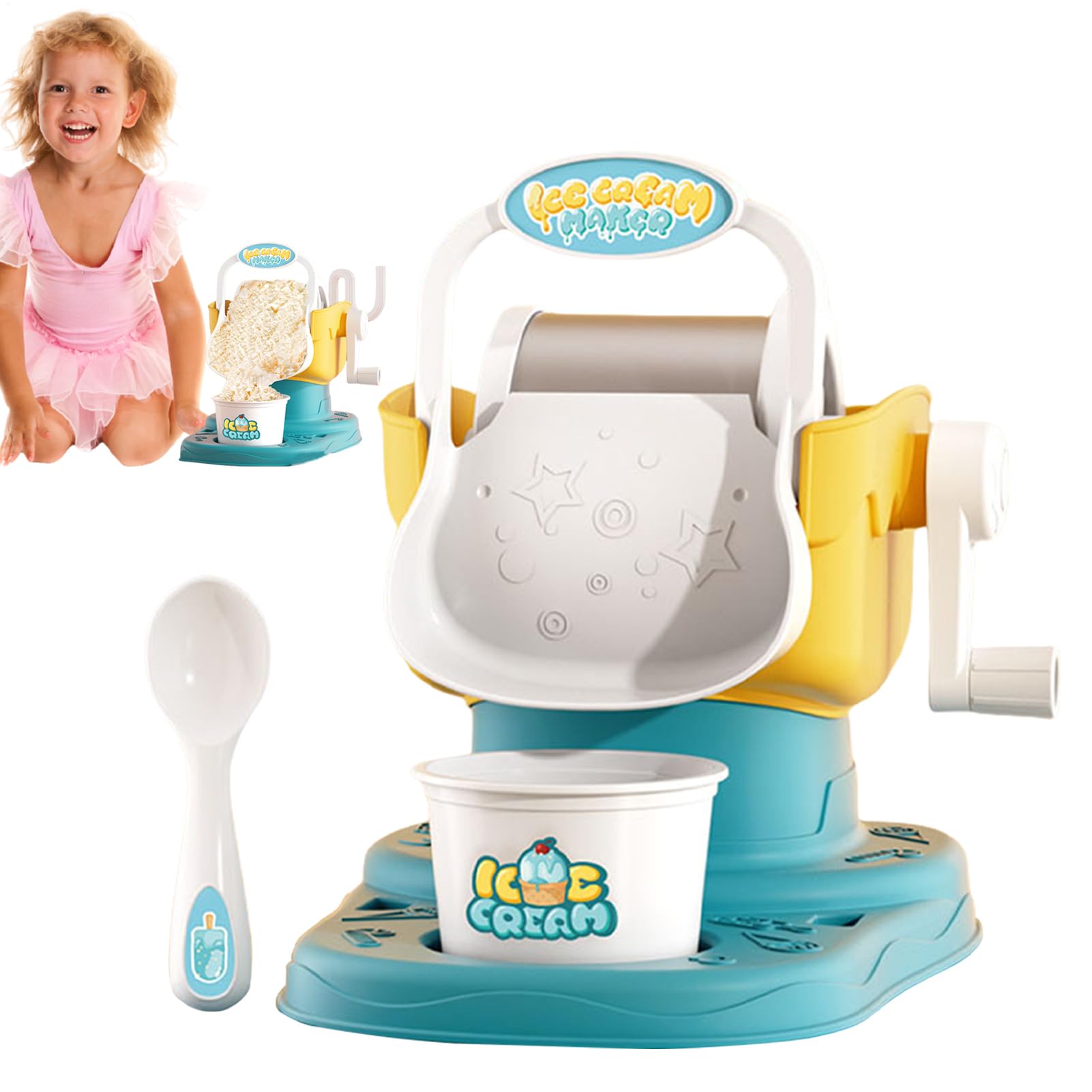Kids Ice Cream Maker ABS 17 5x22 1x19 2cm Home Ice Cream Maker Instant Results Easy To Clean